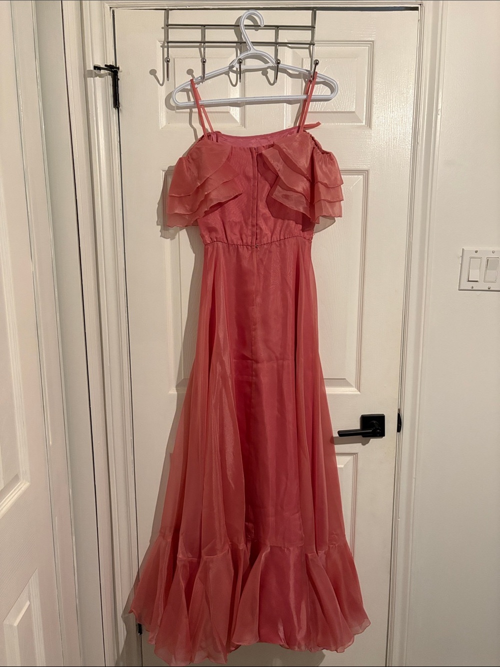 Pink Ruffled Spaghetti Strap Maxi Dress - Picture 4 of 6